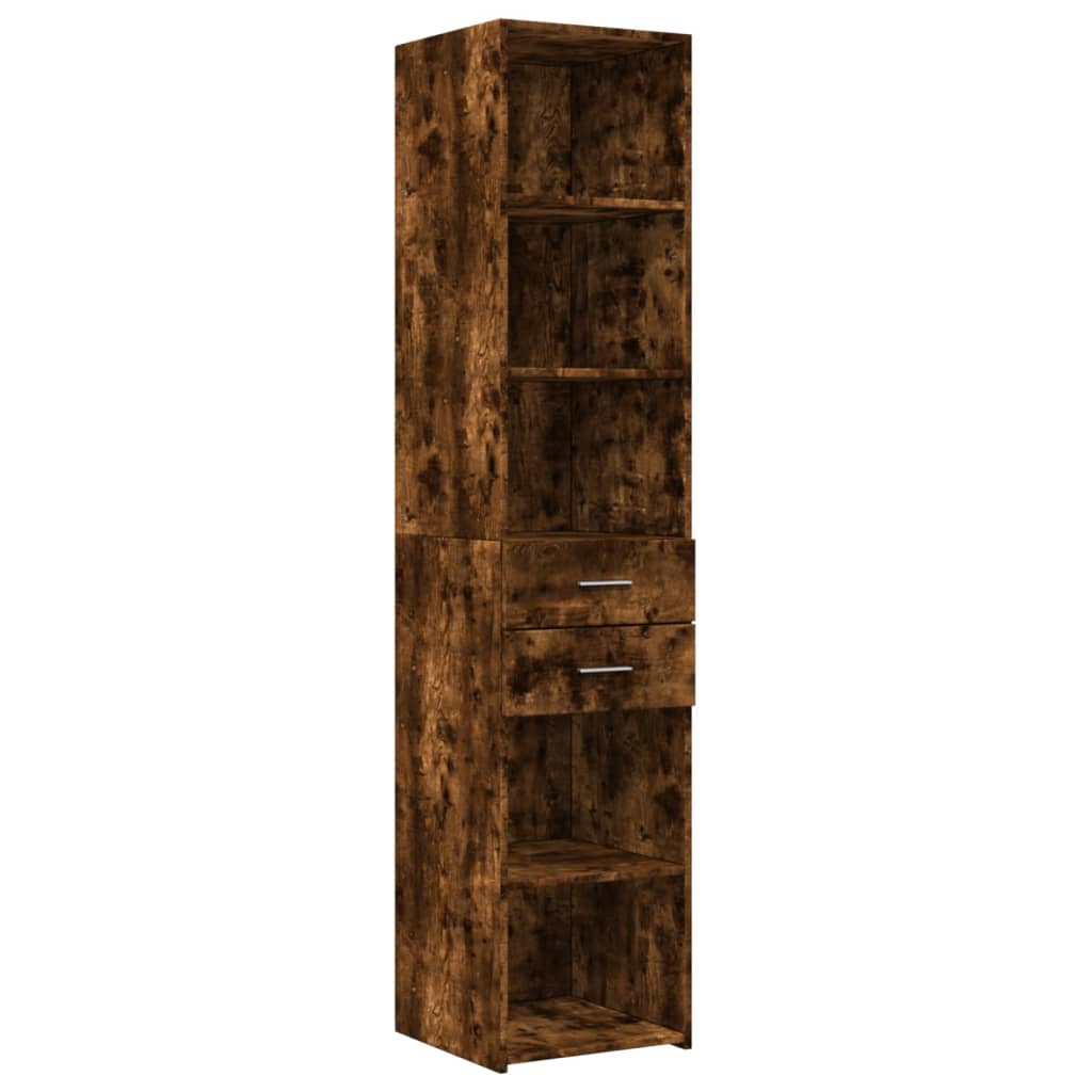 Slim Storage Cabinet Smoked Oak 40x42.5x225 cm Engineered Wood